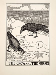 El cuervo y el mejillón, de Cien fábulas de Esopo, pub.1903