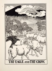 El águila y el cuervo, de Cien fábulas de Esopo, pub.1903