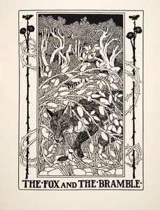 El zorro y la zarza, de Cien fábulas de Esopo, pub.1903