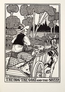 El Cerdo, la Cabra y la Oveja, de las Fábulas de Fontaine, pub. 1905