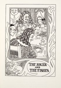 El bromista y los peces, de Fábulas de Fontaine, pub. 1905 (grabado)