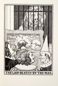 El León Vencido por el Hombre, de las Fábulas de Fontaine, pub. 1905