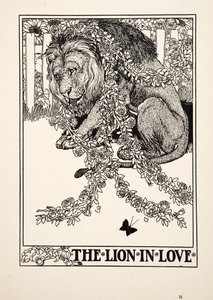 El león enamorado, de Cien fábulas de Esopo, pub.1903