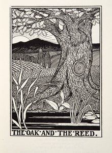 El Roble y el Junco, de las Fábulas de Fontaine, pub. 1905