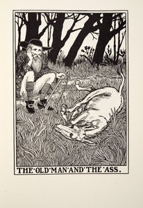 El viejo y el burro, de Fábulas de Fontaine, pub. 1905