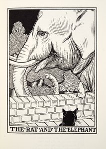 La Rata y el Elefante, de las Fábulas de Fontaine, pub. 1905