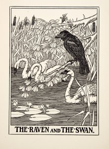 El Cuervo y el Cisne, de Cien Fábulas de Esopo, pub.1903