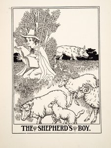 El pastorcillo, de Cien fábulas de Esopo, pub.1903