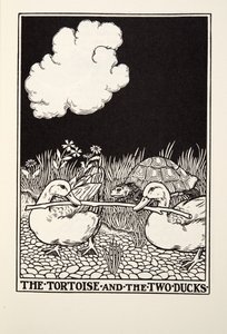 La tortuga y los dos patos, de Fábulas de Fontaine, pub. 1905