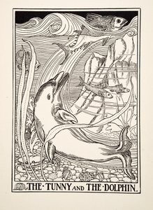 El atún y el delfín, de Cien fábulas de Esopo, pub.1903
