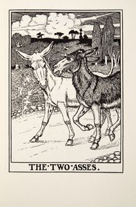 Los dos burros, de Fábulas de Fontaine, pub. 1905