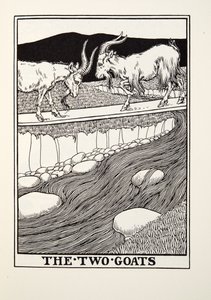 Los dos cabras, de las Fábulas de Fontaine, pub. 1905
