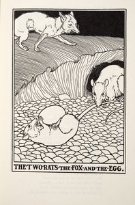 Los dos ratones, el zorro y el huevo, de Fábulas de Fontaine, pub. 1905