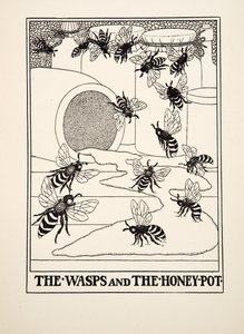 Las avispas y la miel, de Cien fábulas de Esopo, pub.1903