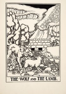 El lobo y el cordero, de Cien fábulas de Esopo, pub.1903