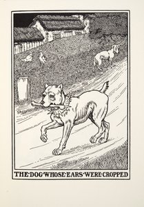 El perro con las orejas cortadas, de las Fábulas de Fontaine, pub. 1905