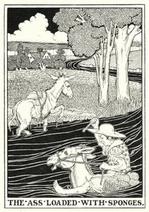 Fábulas de La Fontaine: El culo cargado de esponjas (litografía) de Percy James Billinghurst