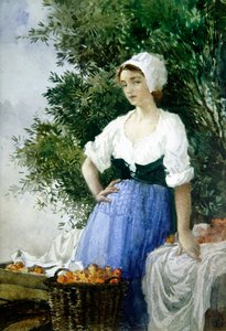 El vendedor de naranjas (acuarela sobre papel) de Percy Lancaster