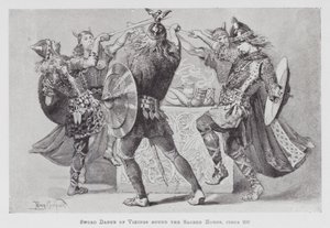 Baile: Danza de espada de vikingos alrededor de los cuernos sagrados, circa 900