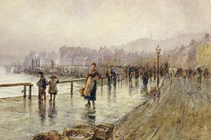 A Wet Day in Whitby (acuarela sobre papel) de Percy Robertson