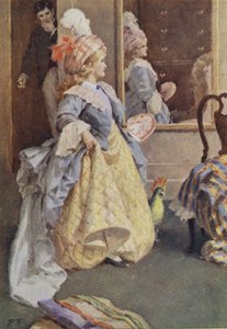 Ilustración para Mujercitas de Louis M Alcott (litografía en color)