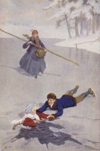 Ilustración para Mujercitas de Louis M Alcott (litografía en color) de Percy Tarrant