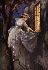 Ilustración para Cumbres Borrascosas de Emily Bronte (litografía en color)