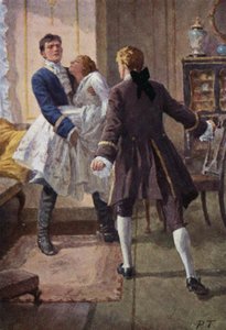 Ilustración para Cumbres Borrascosas de Emily Bronte (litografía en color) de Percy Tarrant