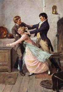 Ilustración para Cumbres Borrascosas de Emily Bronte (litografía en color) de Percy Tarrant