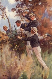Over the First Fence (litografía en color) de Percy Tarrant