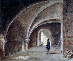 Cripta bajo la Iglesia de St James en el Muro, Wood Street Square, Ciudad de Londres de Percy William Justyne