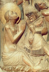 El martirio de Santa Tecla, (detalle) del altar mayor de Pere Johan
