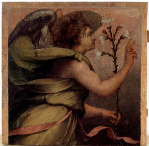 Ángel de la Anunciación (detalle) de Perino del Vaga