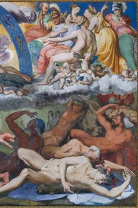Zeus golpeando a los Gigantes rebeldes (la Caída de los Gigantes) en La Sala de Júpiter