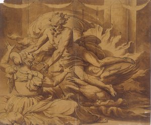 Júpiter apareciendo a Semele, 1501-47 de Perino del Vaga