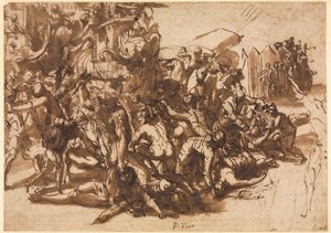 Poros Assailed by the Macedonian Army (recto) de Perino del Vaga