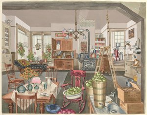 Cocina y comedor semi-rurales
