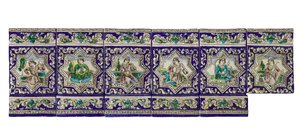 Friso del siglo XIX de azulejos cerámicos Qadjar
