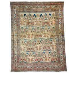Una alfombra pictórica Lavar Kirman, sureste de Persia, finales del siglo XIX