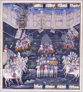 Un asedio, mediados del siglo XIX de Persian School