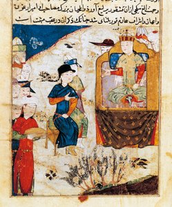 Audiencia de Mongka (o Mongke o Mangu Khan) (muerto en 1259) Miniatura de 