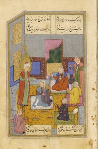 Las mujeres egipcias se cortan las manos al ver la belleza de Yusuf, c.1565-70 de Persian School
