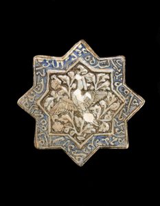 Azulejo de estrella de ocho puntas, Irán, dinastía Il-Khanid