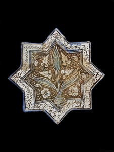 Azulejo de estrella de ocho puntas, Sultanabad, Irán, dinastía Il-Khanid de Persian School