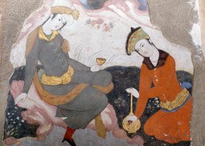 Figuras femeninas con vaso y botella de Persian School