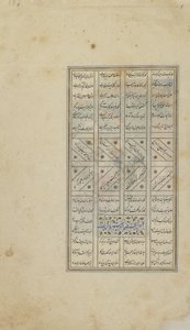 Folio de un Khamsa (Quinteto) de Nizami; recto: texto, Irán, período turcomano, c.1505