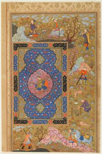 Folio de un álbum; verso: Joven mujer, Isfahan, Irán, período Safávida, 1590-1610 de Persian School