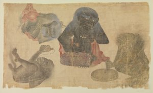 Cuatro demonios cautivos, 1470-1500 de Persian School