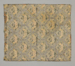 Fragmento, repetición floral ogival de Persian School