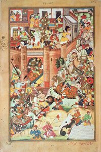 Genghis Khan captura una ciudad china, miniatura de la 